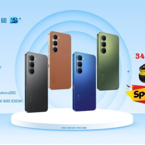 Infinix Hot 60 5G,128GB,6GB RAM - Caramel Glow- Bundle